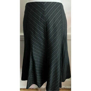 M Missoni • Black Pin Chevron Striped Bell Wool Skirt